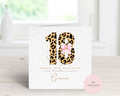 Personalised Leopard Print Birthday Card - Bolder Animal Print Number - Custom Name, Age & Relation - Luxury 6" Square Card for Daughter, Best Friend, Sister - Any Age Available