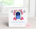 Personalised Mamma Mia Inspired Birthday Card - Greek Island Disco Design - Custom Name, Age & Relation - Luxury 6" Square Card for Sister, Daughter, Best Friend - Any Age & Text Available