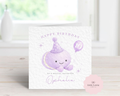 Personalised Lilac Macaron Birthday Card