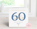 Personalised 60th Birthday Card - Blue & Gold "Sixty" Design