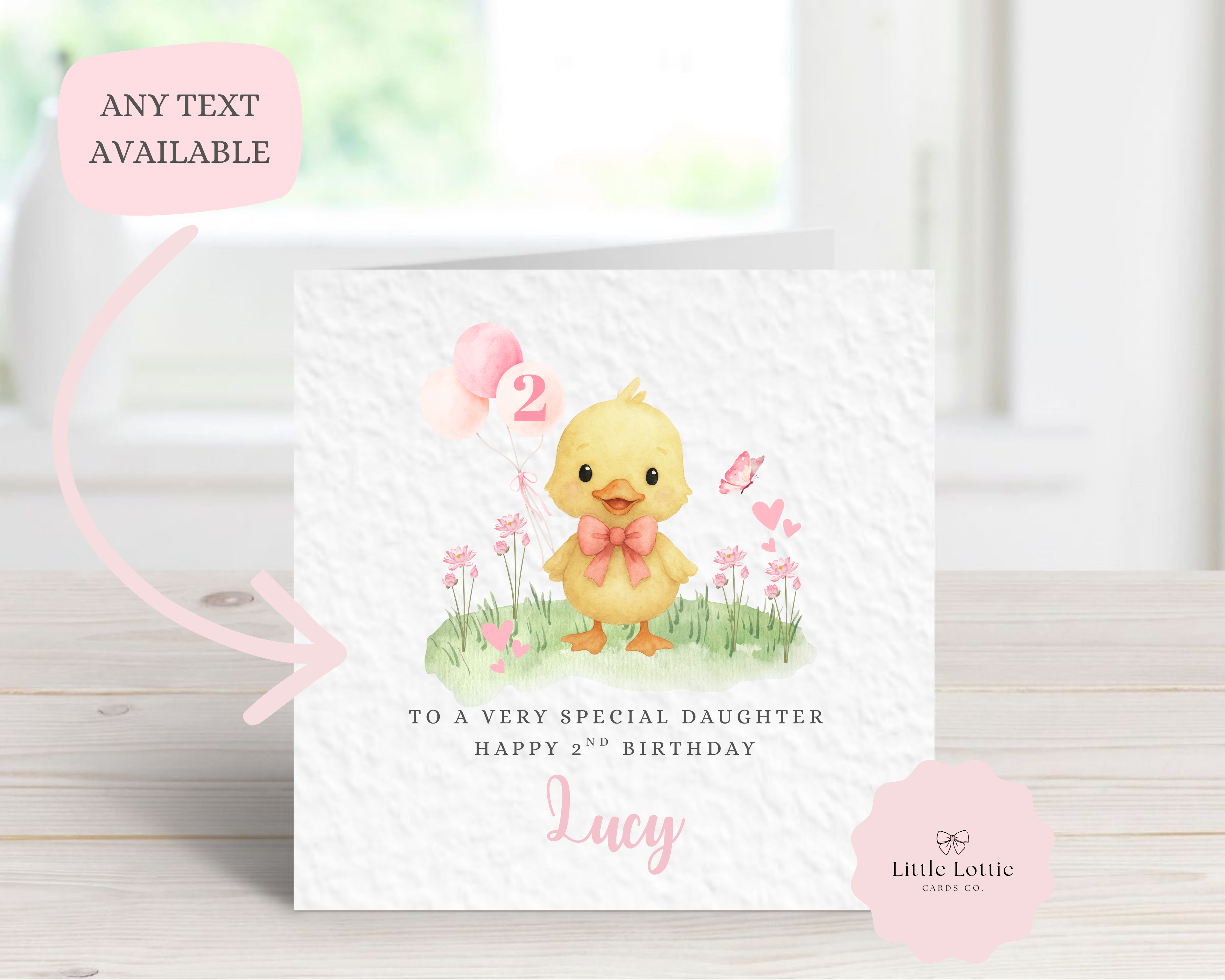 Personalised Children’s Birthday Card - Cute Watercolour Duckling Illustration