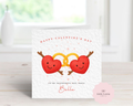 Personalised Valentine’s Day Card - Any Name & Relation - Interlocking Hearts & Rings Illustration - Custom Card for Boyfriend, Husband, Fiancé or Partner