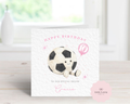 Cute Football Plush Birthday Card | Personalised Kids Soccer Card for Her