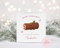 Personalised Christmas Card - Cute Yule Log Character Illustration