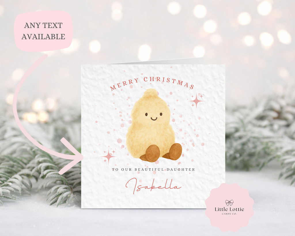 Personalised Christmas Card  - Cute Peanut Character Illustration