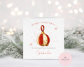 Personalised Christmas Card - Cute Watercolour Bauble Illustration