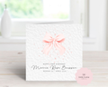 Personalised 1st Birthday Card - Pink Watercolor Bow Illustration - Custom Name & Date - Luxury Card for Daughter, Granddaughter, Niece or New Baby Girl