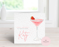 Personalised Strawberry Margarita Birthday Card - Any Name & Relation - Luxury Pink Watercolor Cocktail Illustration - Custom "Happy Birthday" Friend Card - Large 6" Square