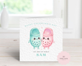 Personalised Valentine's Day Card - Any Name & Relation - Cute "You Croc My World" Illustration - Custom Pun Valentine's Card - Luxury Square Card