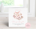 Personalised Stack of Books Teacher Thank You Card - Custom Name Watercolour Ribbon Design