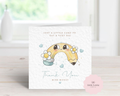 Personalised Teacher Thank You Card - Blue Watercolour Pencil Design