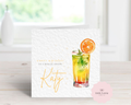 Personalised Sex on the Beach Cocktail Birthday Card - Any Name & Relation - Luxury Watercolor Illustration - Custom "Happy Birthday" Friend Card - Large 6" Square Keepsake