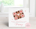 Personalised Valentine’s Day Card - Any Name & Relation - Sweet Treat Dessert Box Illustration - Custom Card for Girlfriend, Wife or Fiancée