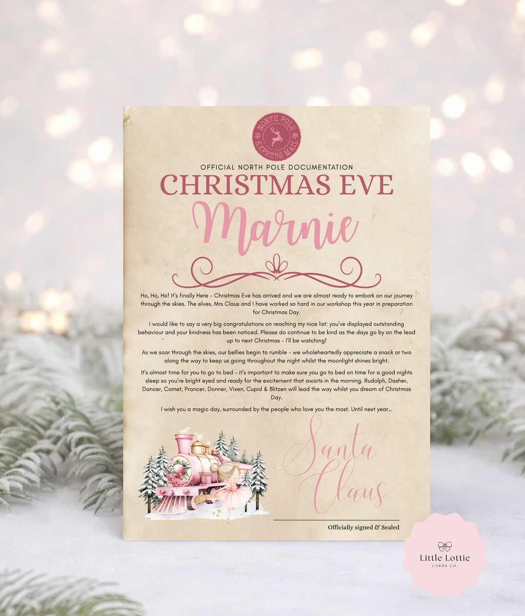 Personalised A4 Santa Letter - Winter Wonderland Train Design