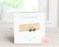Personalised Cute Ruler Character Teacher Card - Blue Jellycat Inspired Design
