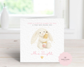 Personalised Cute Bunny Character Teacher Card - Pink Jellycat Inspired Design