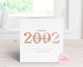 Personalised Birth Year Birthday Card - Any Year & Age - Luxury Rose Gold Marble & Glitter Illustration - Custom "Happy Birthday" Friend Card - Large 6" Square