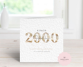 Personalised Birth Year Birthday Card - Luxury Champagne Marble & Gold Glitter Illustration