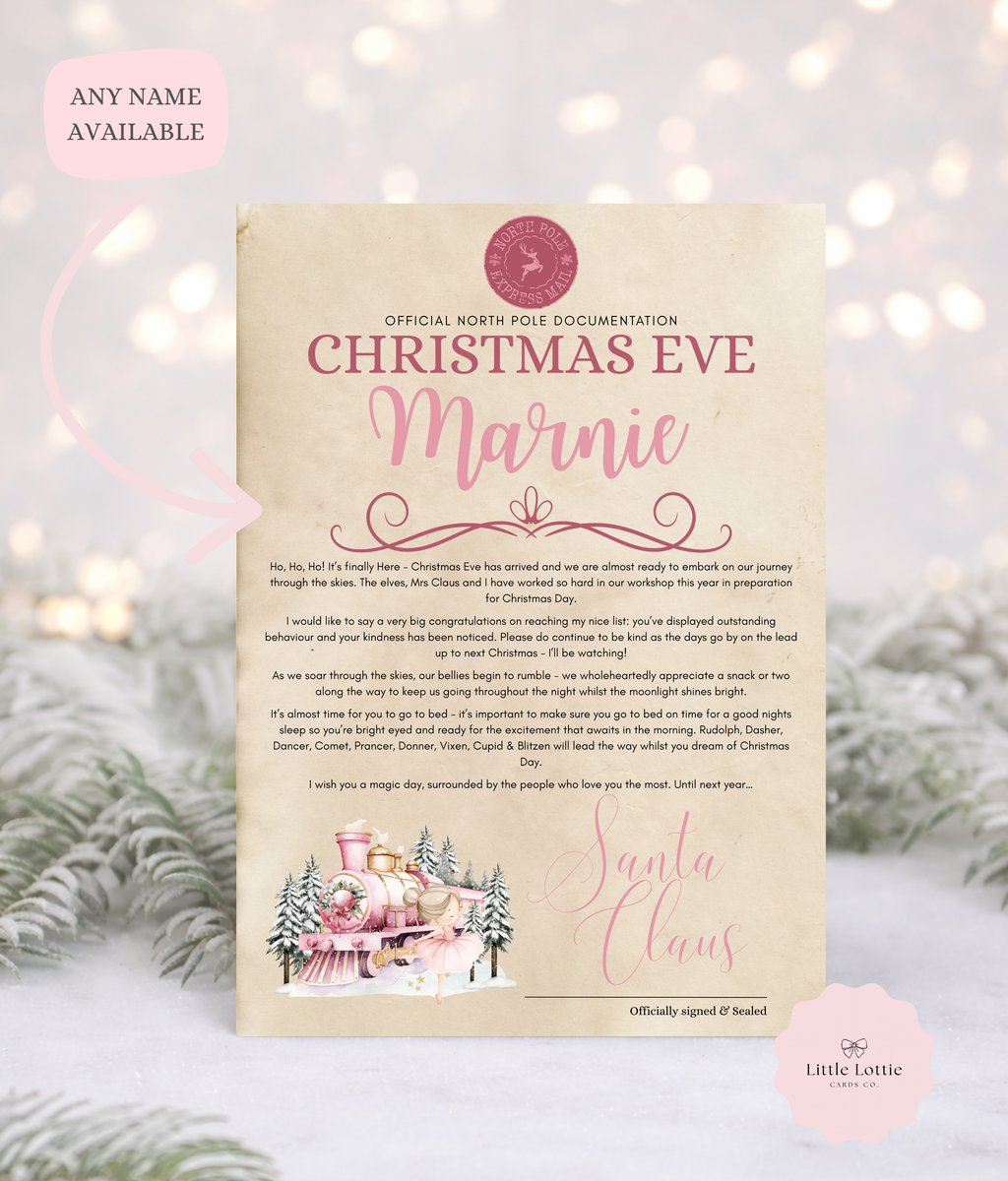 Personalised A4 Santa Letter - Winter Wonderland Train Design