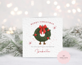 Personalised Christmas Card - Cute Wreath Character Illustration