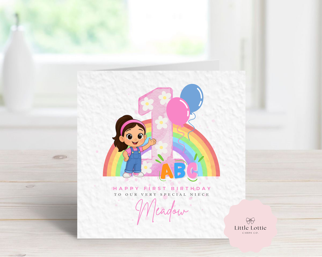 Personalised Miss Rachel Birthday Card - Pink Version
