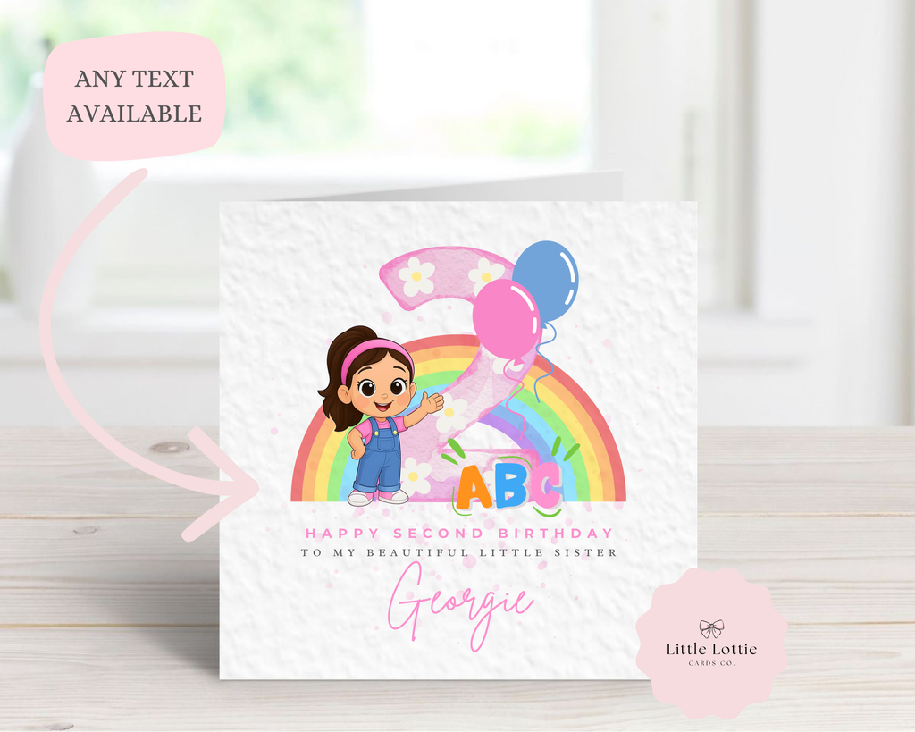 Personalised Miss Rachel Birthday Card - Pink Version