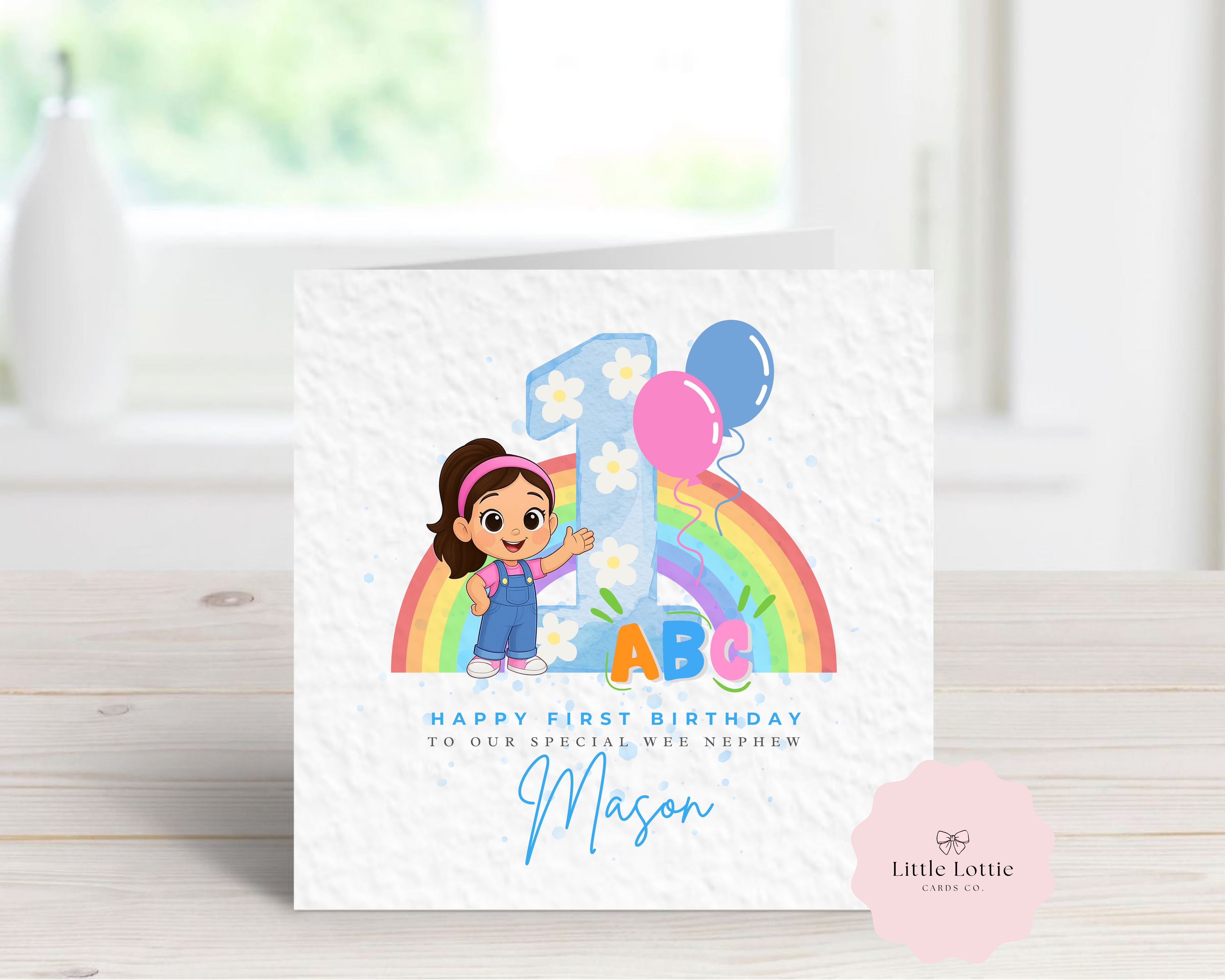 Personalised Miss Rachel Birthday Card - Blue Version
