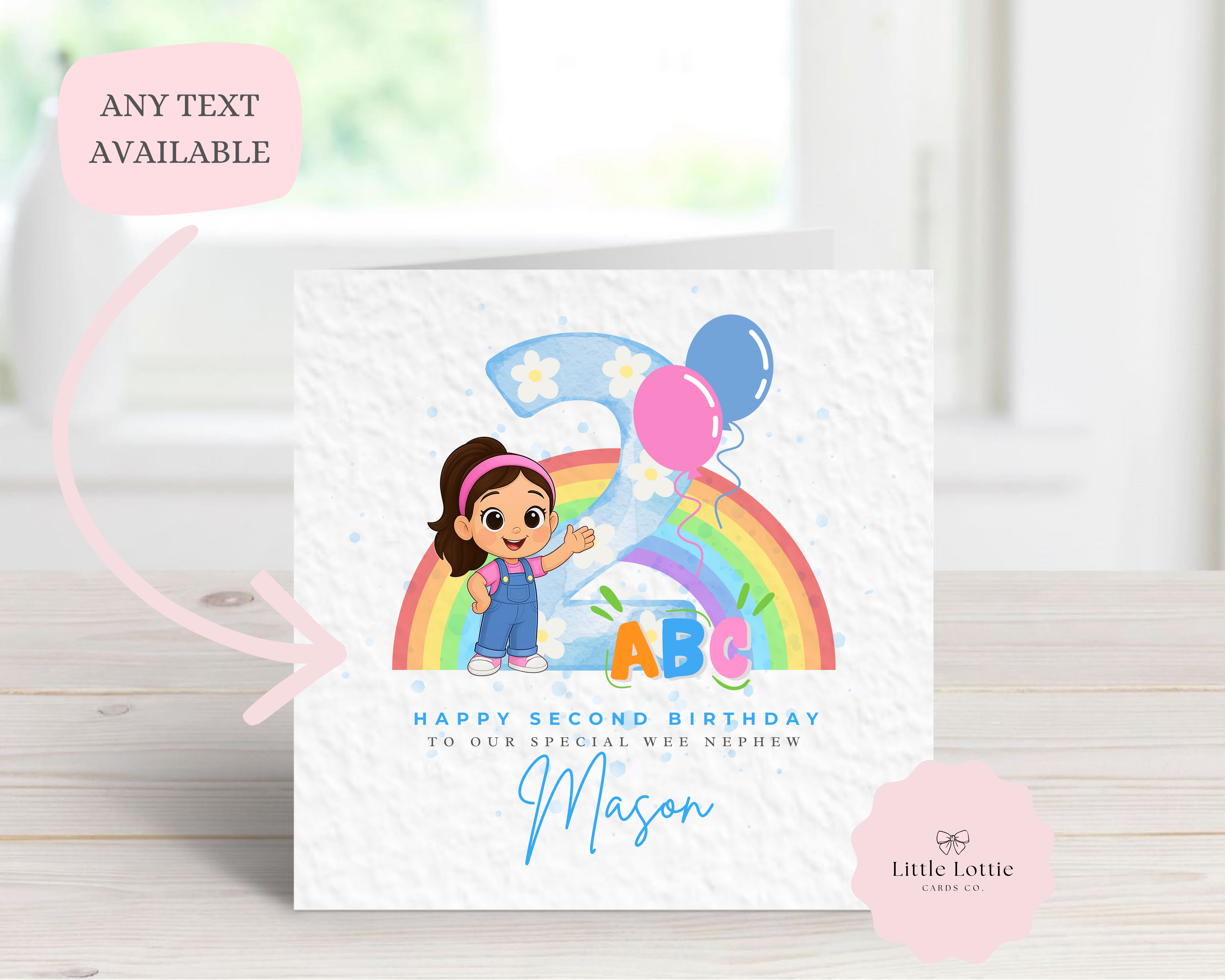 Personalised Miss Rachel Birthday Card - Blue Version