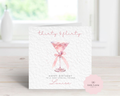 Personalised 30th Birthday Card - "Thirty & Flirty" Pink Cocktail Illustration - Custom Name & Relation - Luxury Card for Best Friend, Sister or Daughter