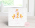 Personalised Children's Birthday Card - Cute Watercolour Floral Ducklings Illustration