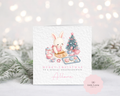 Personalised Christmas Card - Cute Festive Baking Bunny Character