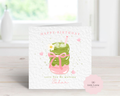 Personalised "Love You So Matcha" Birthday Card - Aesthetic Fluted Glass Cup Design - Any Name - Custom Card for Best Friend, Daughter, Sister - Luxury 6" Square