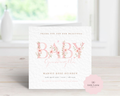 Personalised Floral "Baby" Birth Announcement Card
