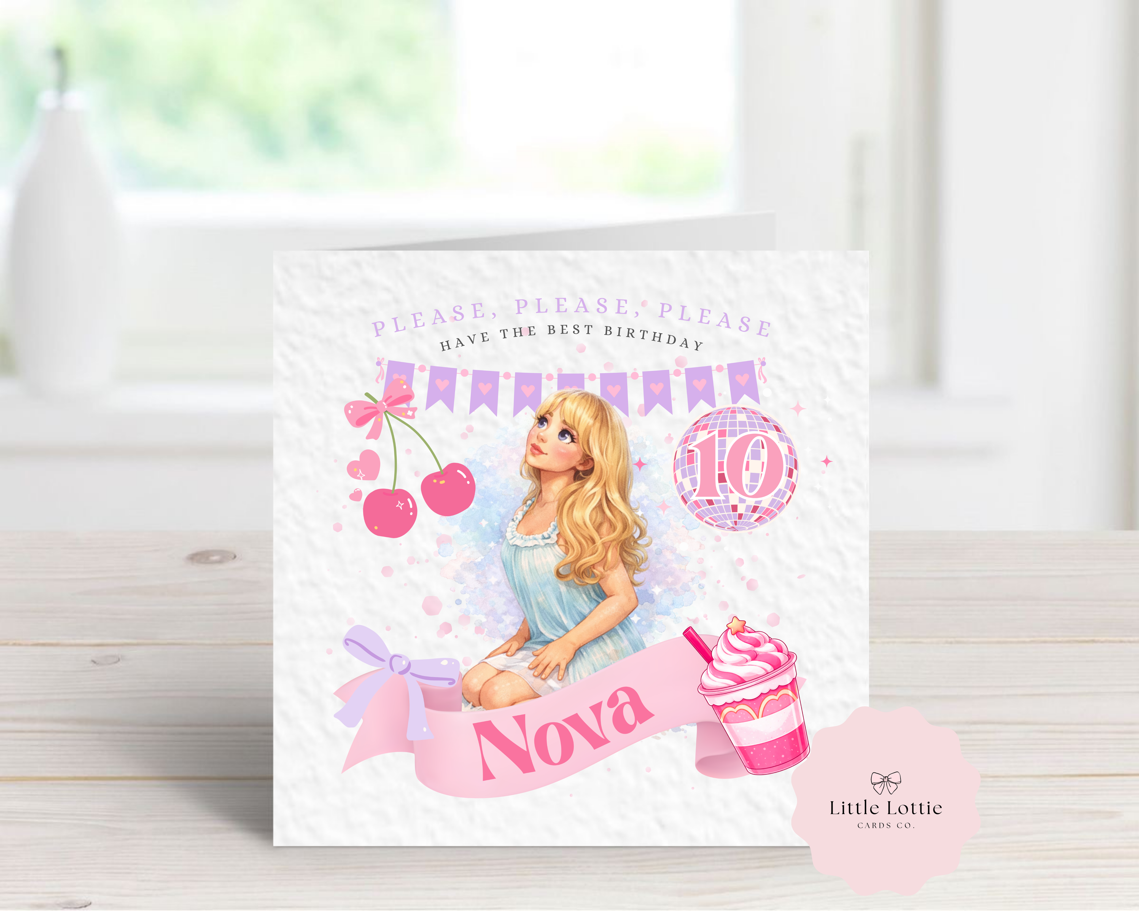 Personalised Birthday Card - Sabrina Carpenter "Please Please Please" Pop Star Inspired