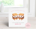 Personalised Valentine’s Day Card - I Love You S’more Than Anything - Cute S'mores Illustration - Custom Card for Girlfriend, Wife or Boyfriend