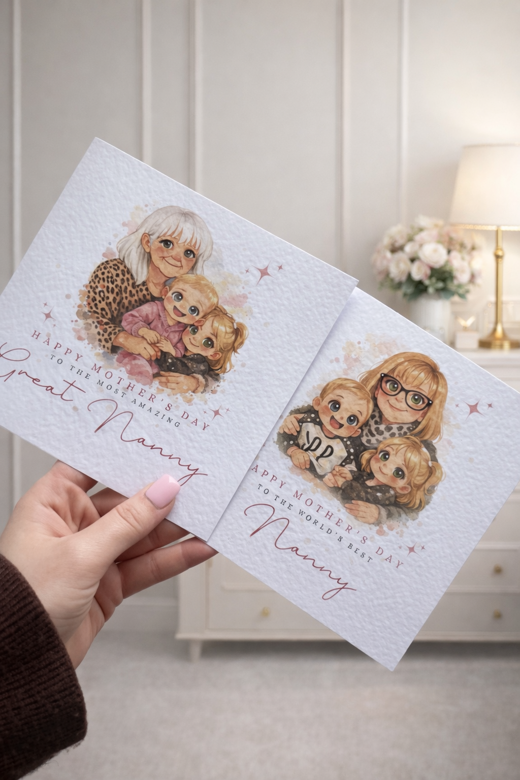 Custom Photo Cartoon Birthday Card - Personalised Watercolour Illustration Greeting