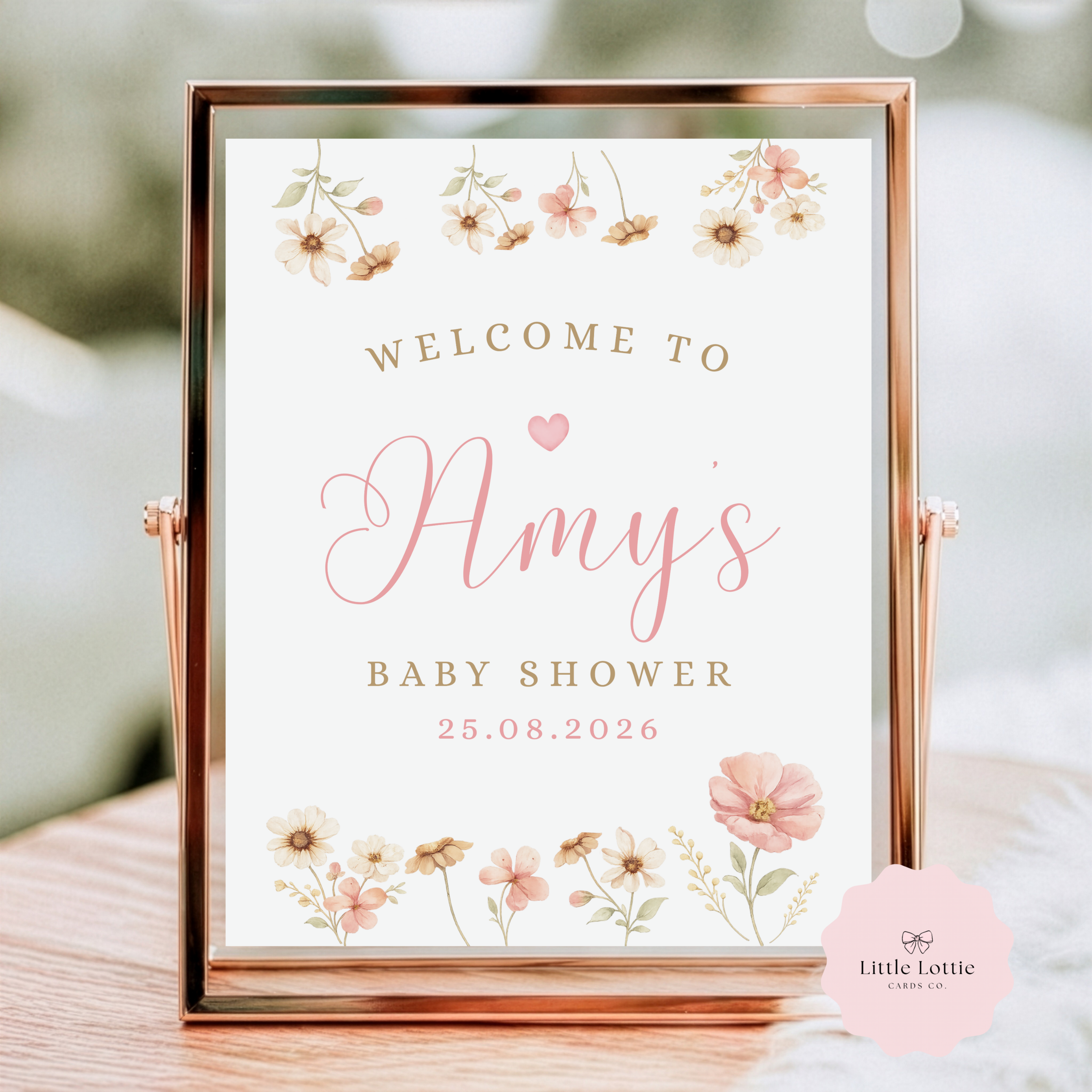 Baby in Bloom Welcome Sign - Personalised Floral Baby Shower Decor