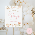 Baby in Bloom Welcome Sign - Personalised Floral Baby Shower Decor