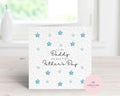 Personalised Father's Day Card - Blue Watercolor Stars - Any Name & Relation - Custom Card for Dad, Daddy, Grandad - First Father's Day Card - Large 6" Square