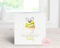Personalised Tennis Cupcake Card - Watercolor Tennis Rackets & Ball Design - Custom Name & Relation - Luxury 6" Square Card for Dad, Grandad, Son - Perfect for Father's Day or Birthdays